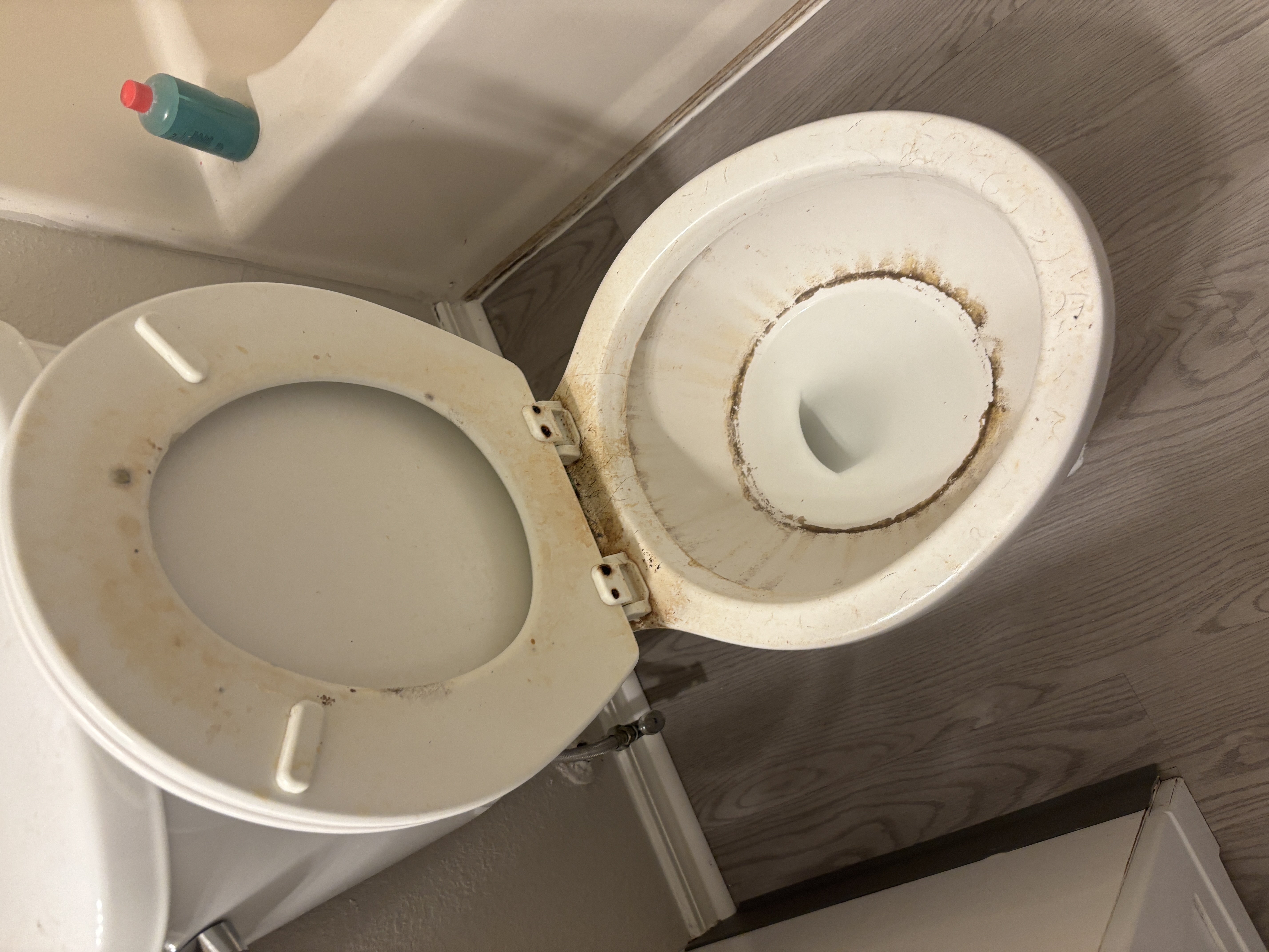 Toilet before professional bathroom deep cleaning Bixby Oklahoma - Vital Cleaning Services