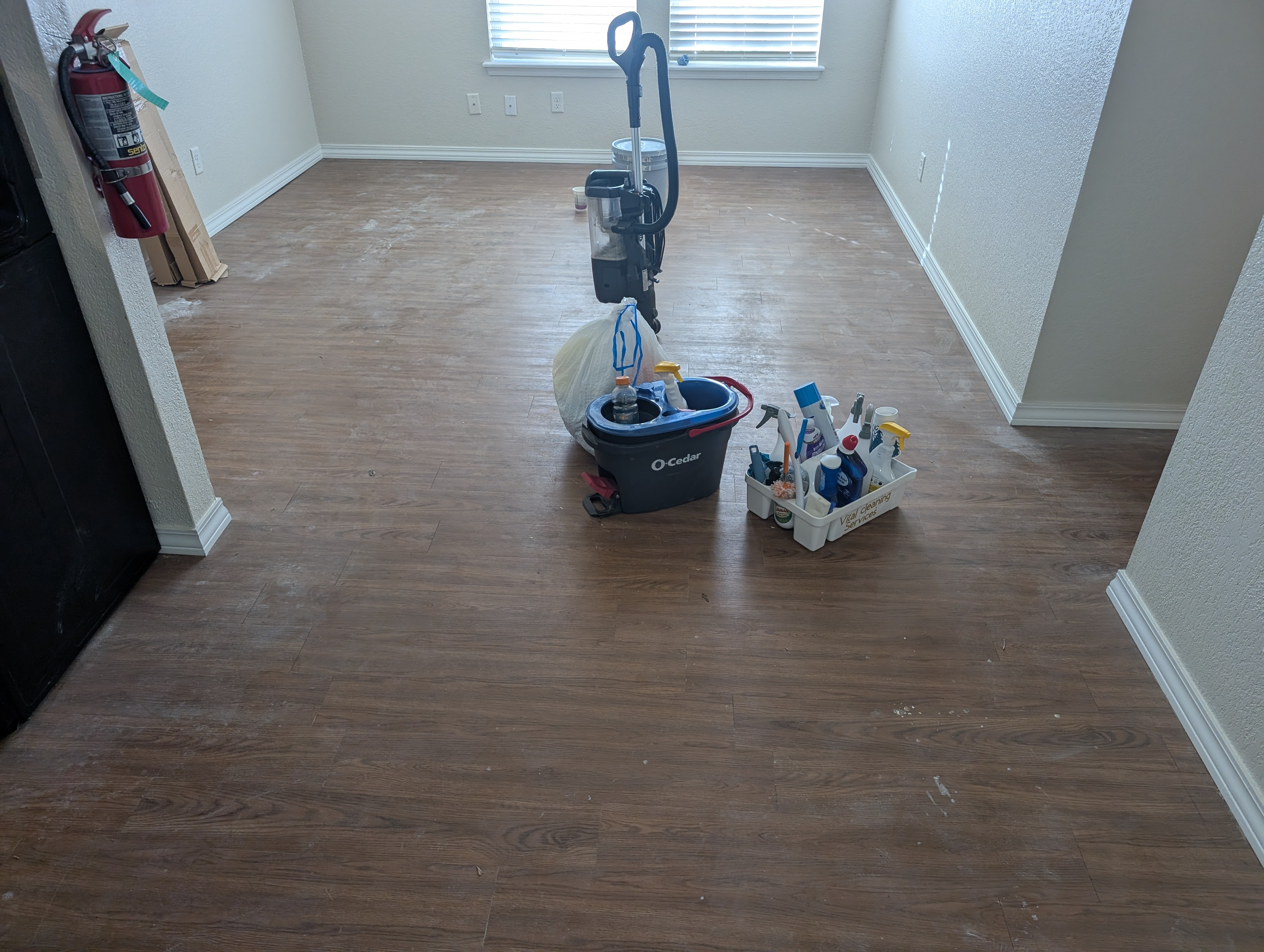Professional cleaning team supplies setup serving Glenpool Oklahoma - Vital Cleaning Services