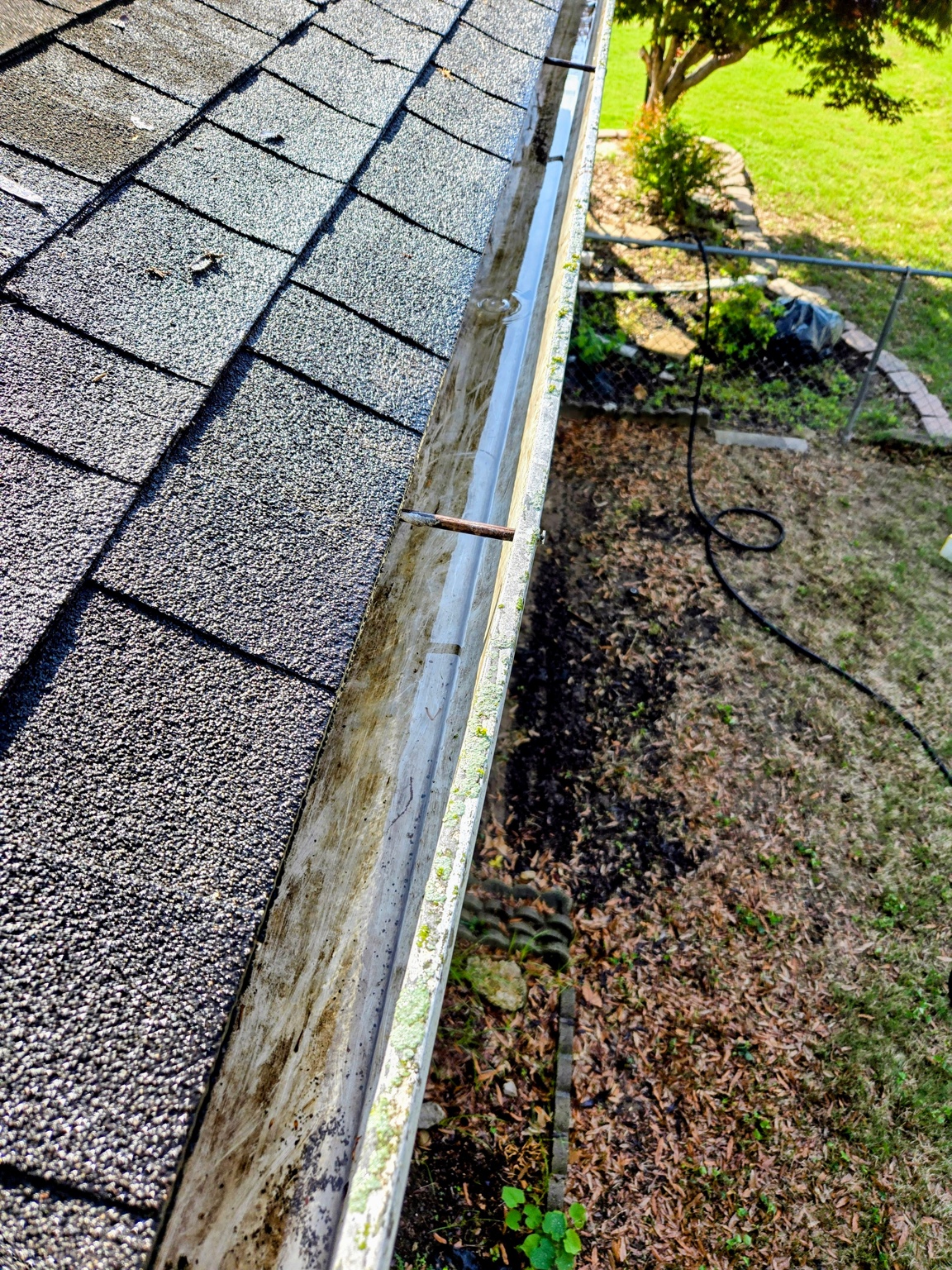 Clean gutters after professional gutter cleaning service Tulsa Oklahoma - Vital Cleaning Services